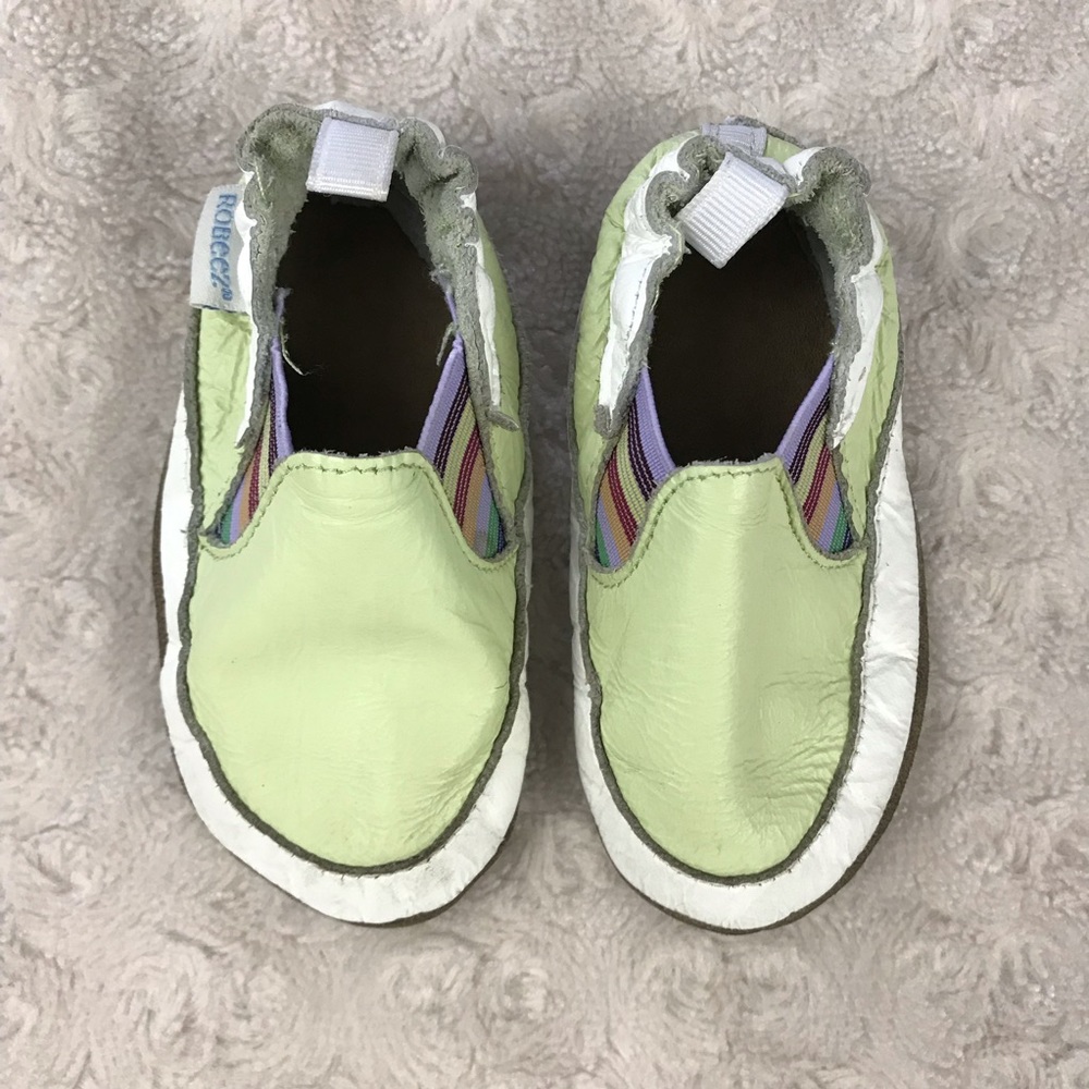 Robeez Soft Soled Shoes 6-12 Months Green White